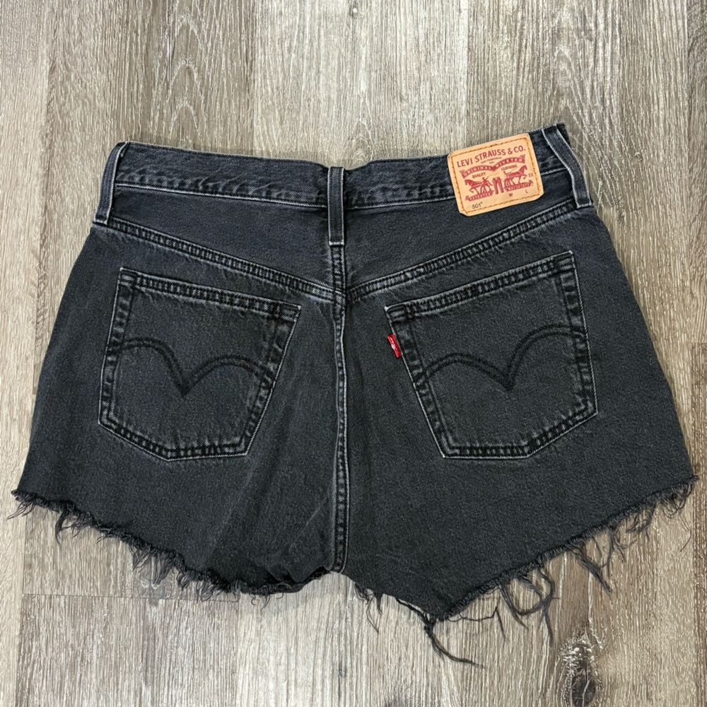 Levi’s 501 Faded Black Denim Shorts